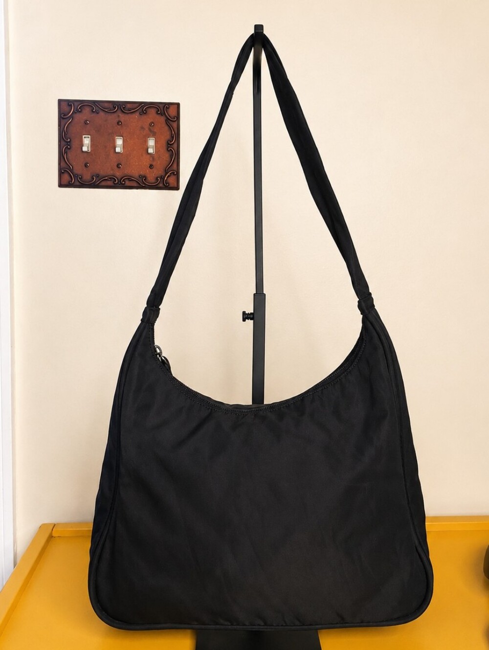 Y2K Prada Black Nylon Hobo Shoulder Bag Purse Vintage EUC Authentic Medium Sized